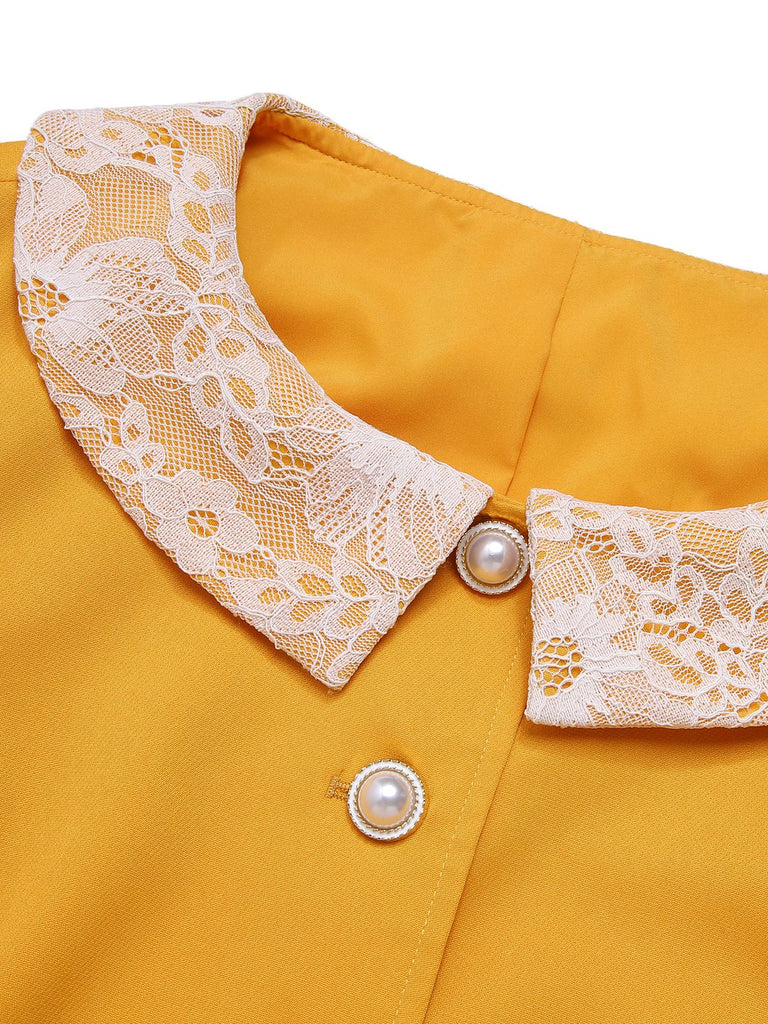 [Pre-Sale] Yellow 1960s Solid Lace Lapel Jacket