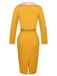 [Pre-Sale] 2PCS Yellow 1960s Solid Lace Belt Dress & Lapel Jacket