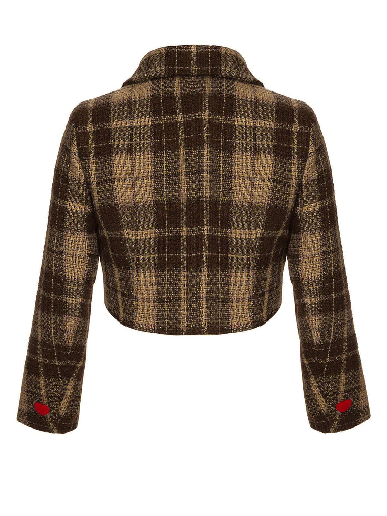 [Pre-Sale] Brown 1950s Lapel Scottish Plaid Jacket