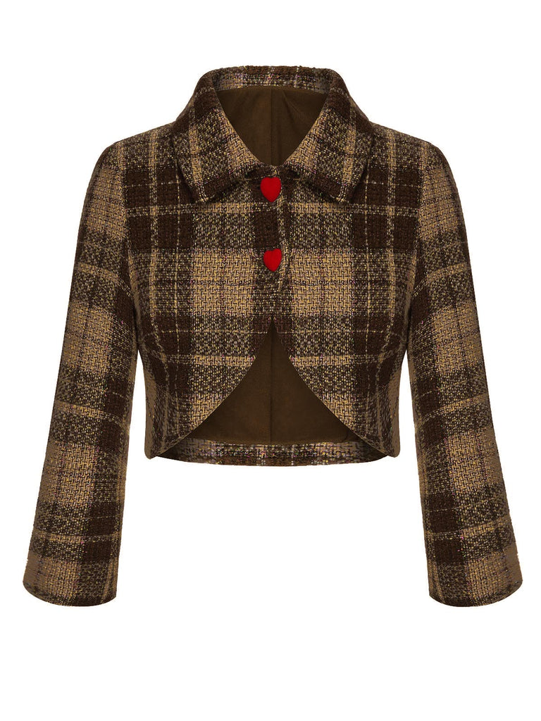 [Pre-Sale] Brown 1950s Lapel Scottish Plaid Jacket