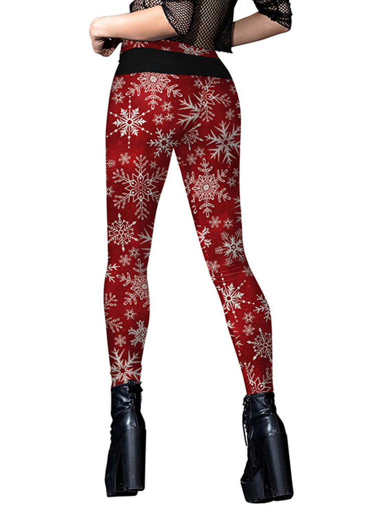 1960s Christmas Printed Cute Leggings