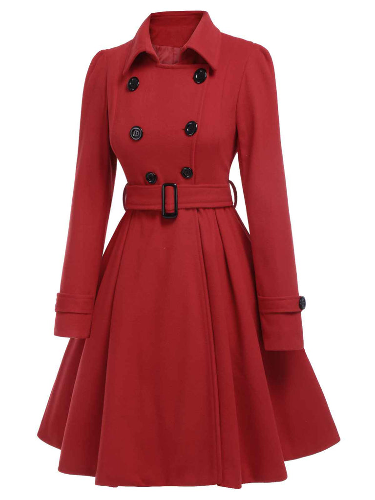 1950s Solid Color Lapel Slim Coat | Retro Stage