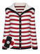 Red 1940s Stripe Sailor Collar Sweater Coat