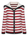 Red 1940s Stripe Sailor Collar Sweater Coat