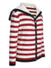 Red 1940s Stripe Sailor Collar Sweater Coat