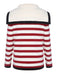 Red 1940s Stripe Sailor Collar Sweater Coat