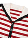 Red 1940s Stripe Sailor Collar Sweater Coat