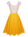 Yellow 1950s Polka Dots Button Dress