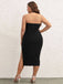 [Plus Size] Black 1960s Cross Halter Dress