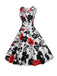 1950s V-Neck Floral Sleeveless Dress