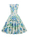 1950s V-Neck Floral Sleeveless Dress