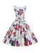 1950s V-Neck Floral Sleeveless Dress