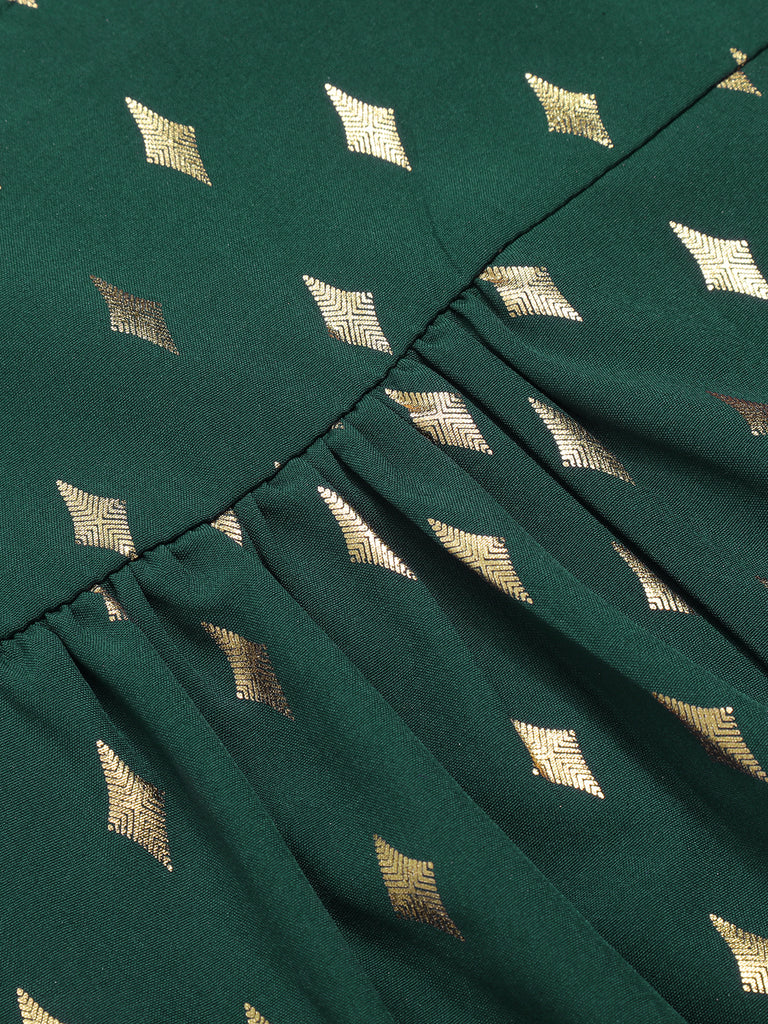 1940s Foil Stamping Stars V-Neck Blouse