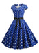 1950s Cap Sleeve Polka Dot Belted Dress