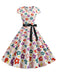 1950s Cap Sleeve Polka Dot Belted Dress