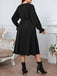 [Plus Size] Black 1950s Solid Ruffles Dress