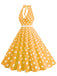 1950s Halter Polka Dot Print Swing Dress