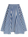 Blue 1940s Stripe Buttoned A-Line Skirt