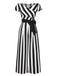 1960s Off-Shoulder Wide Stripe Jumpsuit