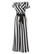 1960s Off-Shoulder Wide Stripe Jumpsuit