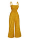1970s Polka Dots Spaghetti Strap Bind Jumpsuit