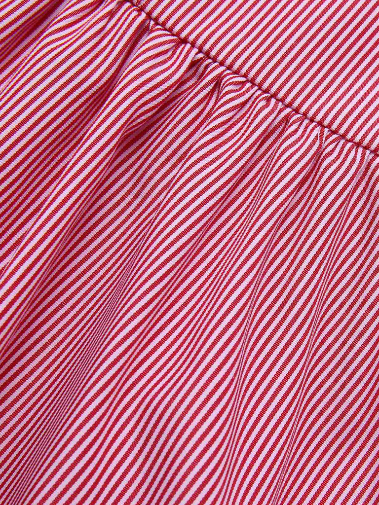 [Pre-Sale] Pink 1950s Pinstripes Tie Collar Dress