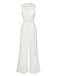 White 1930s Stand Collar Lace Jumpsuit