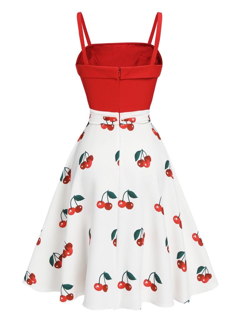 Red 1950s Cherry Spaghetti Strap Dress