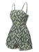 Green 1950s Spaghetti Strap Ditsy Floral Romper