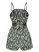 Green 1950s Spaghetti Strap Ditsy Floral Romper