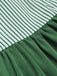 [Pre-Sale] Green 1940s Spaghetti Strap Stripes Patchwork Belted Dress