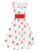 [Pre-Sale] White 1950s Embroidered Cherry Mesh Dress