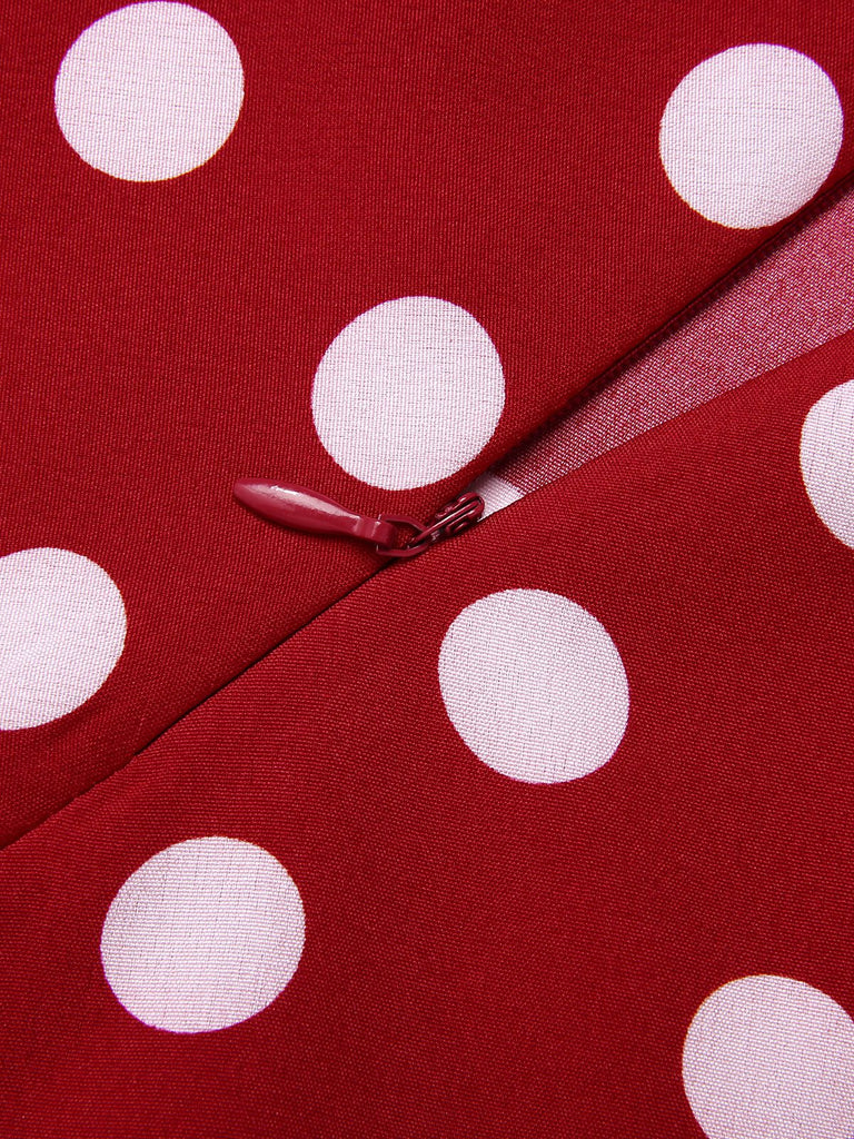 Red 1950s Polka Dot Swing Skirt