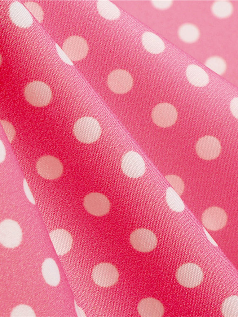 1950s Cold Shoulder Polka Dots Dress