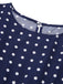 Royal Blue 1940s Polka Dots Belt Cap Dress