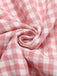 Pink 1950s Plaid Off-Shoulder Dress