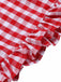 [Pre-Sale] Red 1950s Strawberry Plaid Suspender Romper
