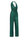 Dark Green 1930s Cowl Neck Sequined Jumpsuit