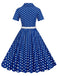 1950s Polka Dots Lapel Belted Dress