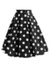 Retro 1950s Polka Dots Solid Zipper Skirt