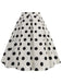 Retro 1950s Polka Dots Solid Zipper Skirt