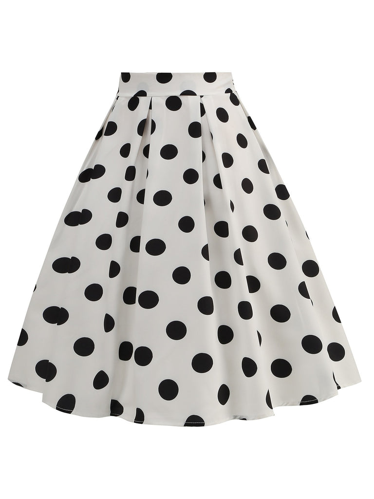 50s black and white polka dot skirt hotsell