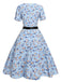 1950s Ditsy Floral Swing Dress With Ribbon