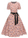 1950s Ditsy Floral Swing Dress With Ribbon