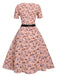 1950s Ditsy Floral Swing Dress With Ribbon