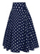 1930s High Waist Contrast Polka Dots Skirt