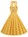 1950s Polka Dot Halter Neck Belt Dress