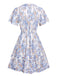 1950s V-Neck Ditsy Floral Wrinkle Dress