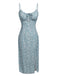 Sky Blue 1960s Ditsy Floral Knot Dress