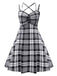 Black 1950s Scottish Plaid Straps Dress